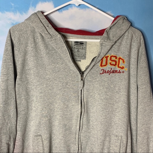 USC Trojans Kids Zip up Gray Hoodie size X-Large - Picture 2 of 10